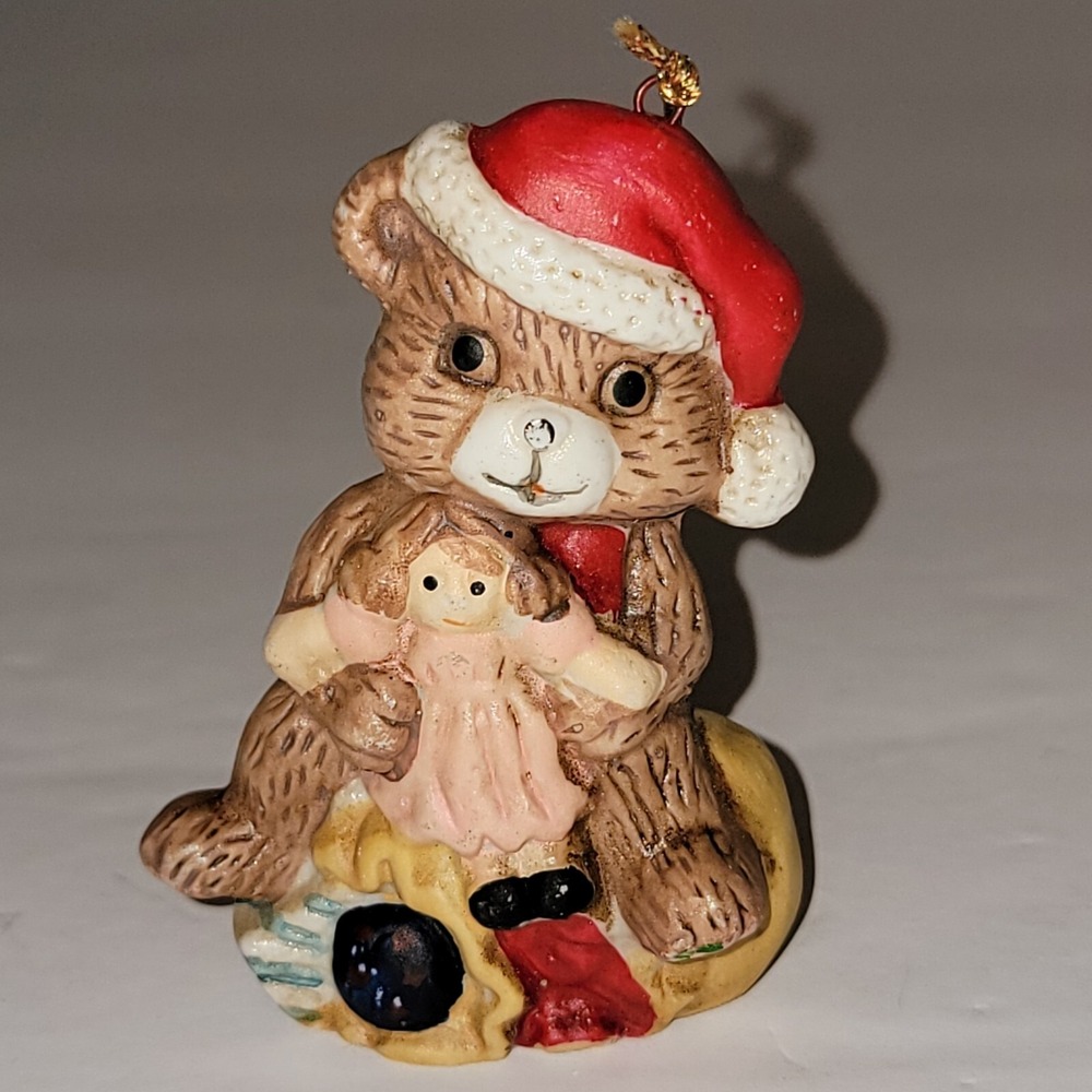 Christmas Ornaments Ceramic/Porcelain Teddy Bears with Presents Doll Ball